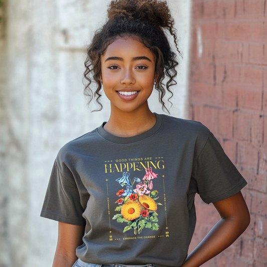 Good Things Are Happening - Comfort Colors Boxy Tee