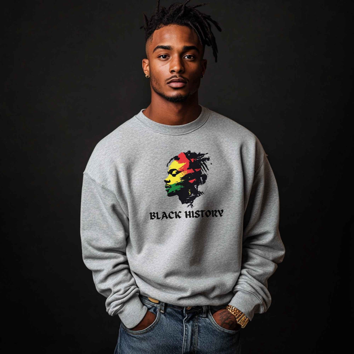 Black History Sweatshirt with Male Silhouette