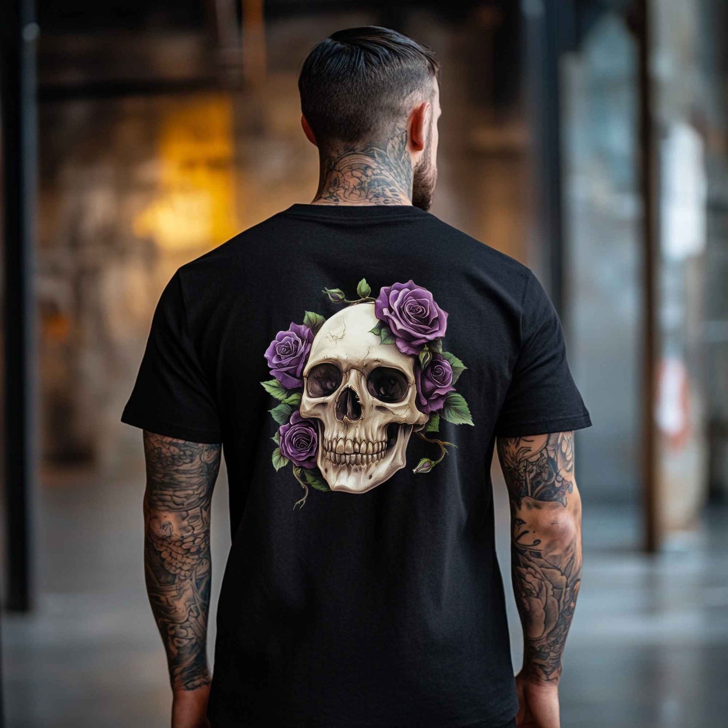 Skull and Roses Minimalist T-Shirt